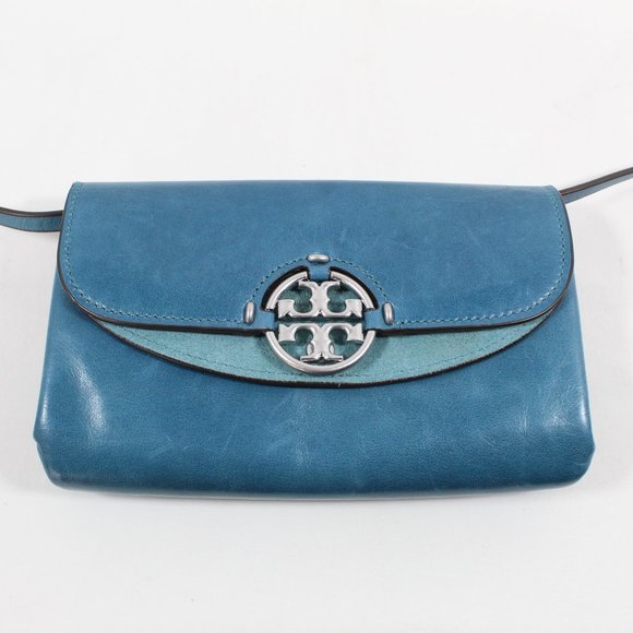 Tory Burch Miller Glazed Crossbody Wallet - Brisk Blue - Picture 5 of 10